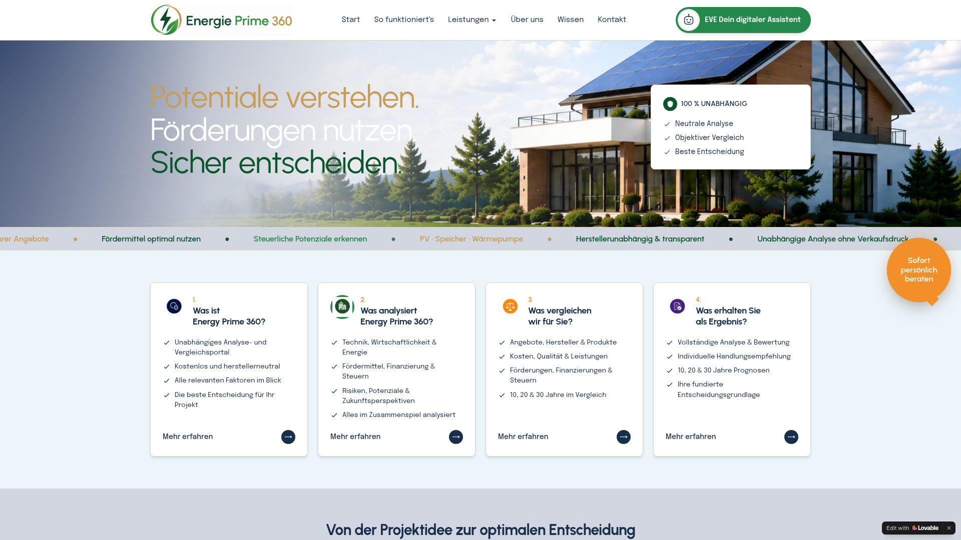 Vorschau der Energy Prime 360 Plattform