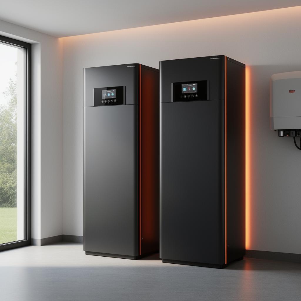 PV-Anlage mit Batteriespeicher in einem Hauswirtschaftsraum