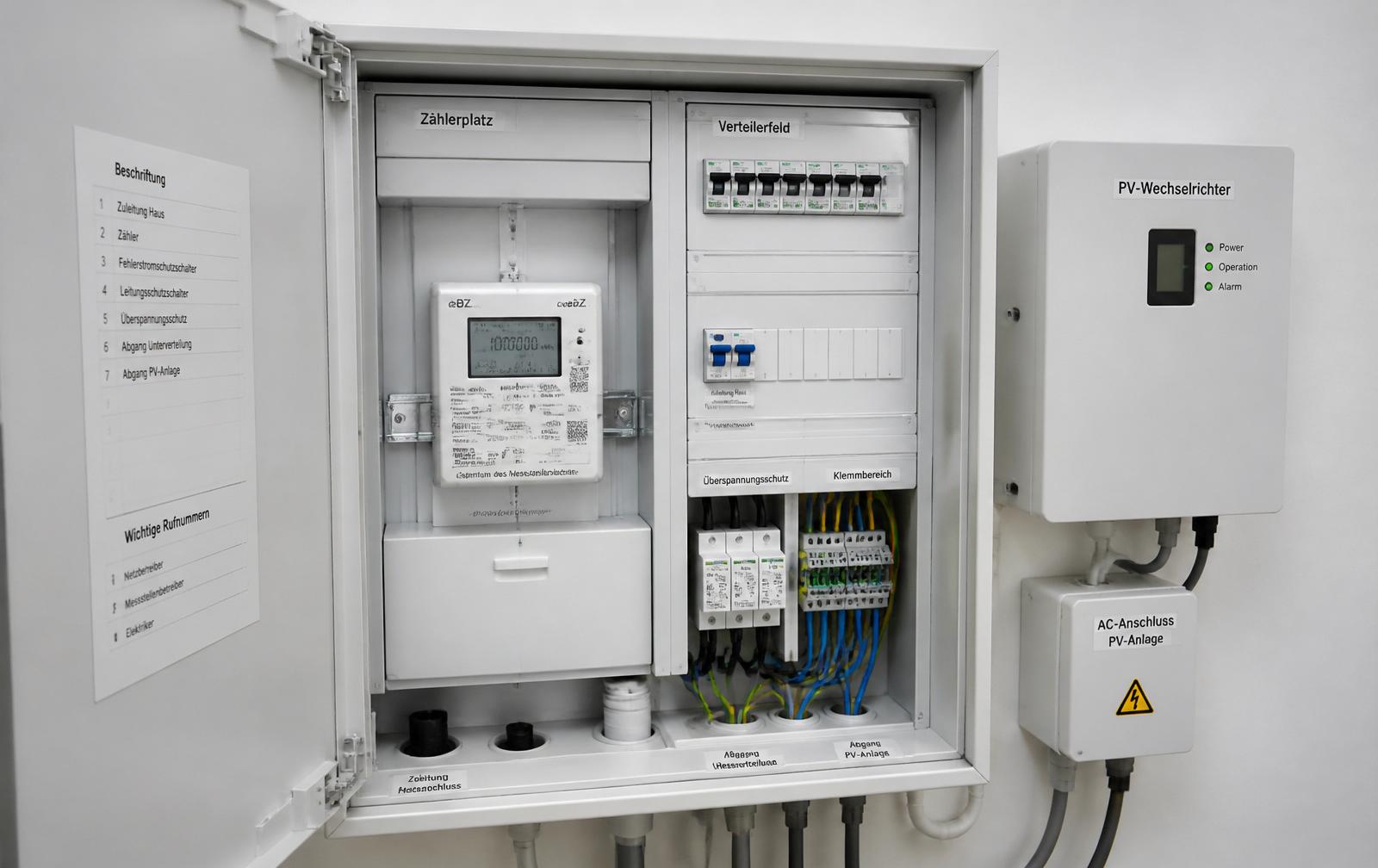 Intelligenter Stromzähler und moderner Zählerschrank