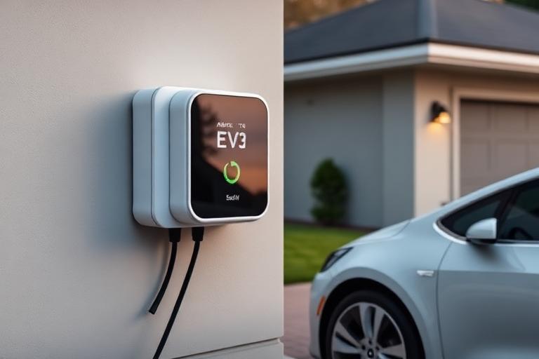 Wallbox an einer Hauswand für Elektroauto-Laden